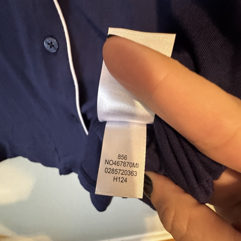 Nordstrom Lingerie Women Long Sleeve Button Front PJ Pajama Top Soft Sz M Blue - Picture 4 of 6